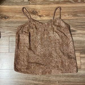 XS cognac tan cami blouse top